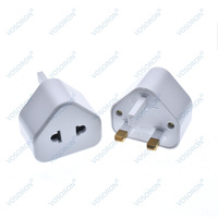 Adaptateur de voyage universel UE/US vers Royaume-Uni, prise 3 broches, convertisseur de prise standard britannique de type G, entrée 5A, fusible, certifié CE, ABS+Cuivre