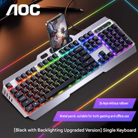Clavier optique sans fil USB AOC KB122 2,4 GHz, 104 touches, sensation mécanique, rétroéclairage RVB 26 touches, nouveau clavier de jeu pour