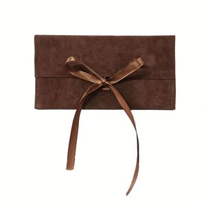Recyclable Super Soft Dust Velvet Birthday <b>Gift</b> Packaging <b>Envelope</b> Luxury Drawstring Closure Silk Screen Printed - Product Image 6
