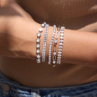 Bracelet tennis en acier inoxydable argenté J&D Jewelry pour femmes, zircon blanc, étanche, bijoux de mode athleisure