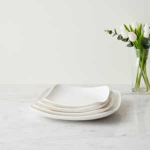Assiettes plates en mélamine carrées uniques blanches de 6.5 pouces - Product Image 4