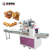 Machine d'emballage automatique numérique à scellage sur 4 côtés et scellage arrière pour le remplissage et l'emballage de pain, rouleaux d'œufs, croissants, gaufres, hamburgers