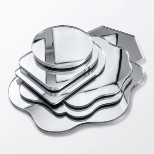 Toptrend Shatterproof Self Adhesive Acrylic <b>Mirror</b> Sheet Customizable Shape Laser Cut Decorative PMMA <b>Plastic</b> <b>Mirror</b> Wall Panels - Product Image 3