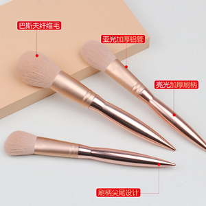 Makeup <b>Brush</b> Set 12Pcs Synthetic Fiber <b>Round</b> Bristle Plastic Handle For Eye Shadow Powder Application - Product Image 1