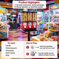 Vente de distributeurs automatiques de jouets à pièces, distributeurs automatiques de capsules, distributeurs automatiques de billes de chewing-gum, distributeurs automatiques de jeux de fortune