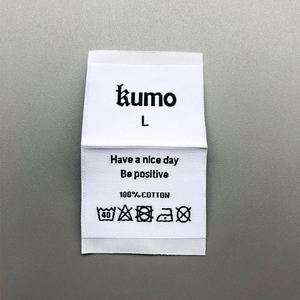 Factory Custom Name Logo <b>Cheap</b> Centerfold Woven Wash Care Labels and Neck Labels for Clothes - Product Image 3
