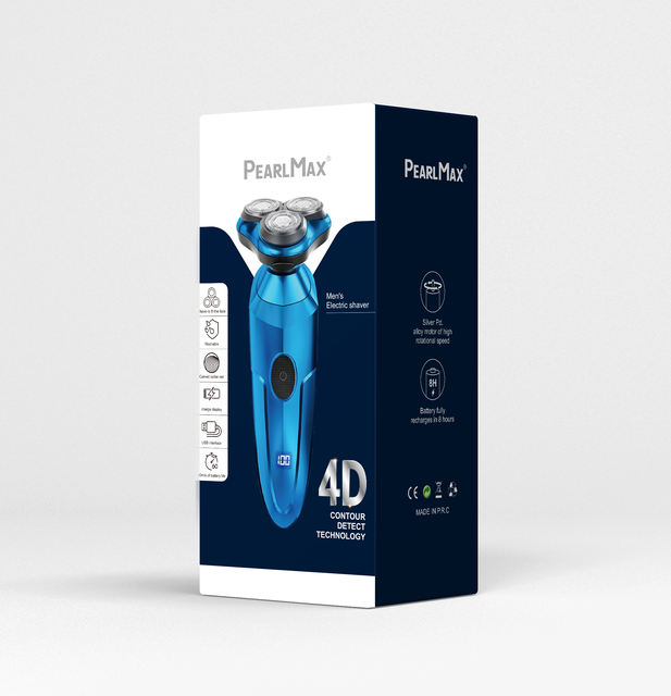 Pearl Max Washable 4D Floating Cutter Head Reciprocating Foil Shaver USB Rechargeable Electric Shaver