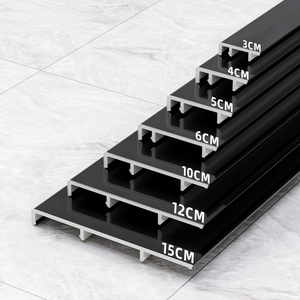 Plinthe moderne minimaliste aspect métal 60/80/100/120mm en acier inoxydable, fixation rapide par clips, bricolage <span class=keywords><strong>salle</strong></span> <span class=keywords><strong>de</strong></span> <span class=keywords><strong>bain</strong></span>/salon - Product Image 5