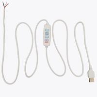 Contrôleur USB dimmable de 1,5 m, 3 broches DC 5V, variateur de lumière LED pour bande lumineuse avec interrupteur à distance, fil pour lampe CCT à 3 couleurs