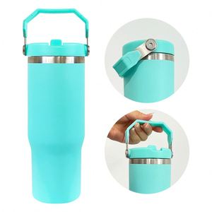 25 packs de gobelets isothermes à paille rabattable de 30 oz, personnalisables avec logo, finition mate, pour sublimation et impression par transfert thermique, pour boissons froides en extérieur - Product Image 3