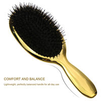 Brosse Démêlante en Poils de Sanglier à Marque Blanche pour Extensions de Cheveux, Brosse Soufflante Personnalisée en ABS pour Perruques Humides, avec Logo sur Mesure, Ensemble pour Femmes