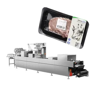 Thermovorm Verpakkingsmachine Voor Gesneden Vleesbak Verpakking Rundvlees Steak Vacuüm Huid Pack Machine