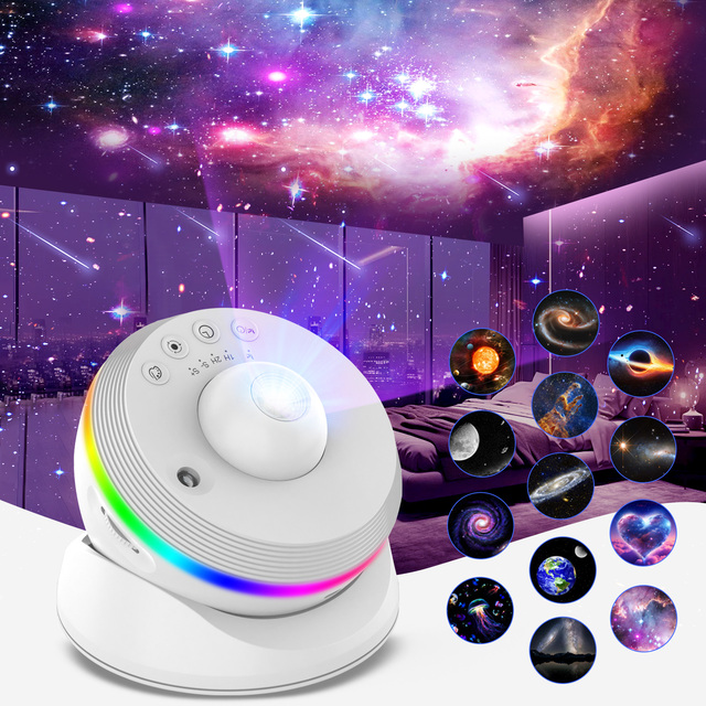 Space Mirror 6th Meteor Galaxy Projector Space Starry Sky Projector for Home Bedroom White
