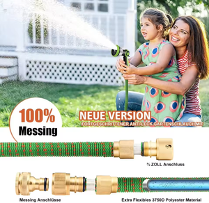 Carrete de manguera de jardín ligero y flexible al por mayor con doble núcleo de látex, 3x expandible, 3/4 de pulgada de diámetro, pulverizador de 10 funciones - Product Image 5