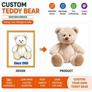 Orsacchiotto di Peluche Personalizzato su Disegno, Morbido e Soffice, con Ricamo, Regalo Commemorativo Vintage - Product Image 1