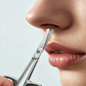 Cross-border men's nose hair trimmer <b>set</b>, stainless steel round tip, won't hurt the nasal cavity, household manual nose hair - Product Image 3