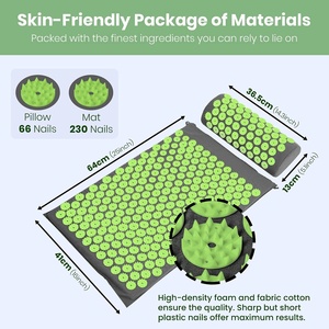 ECO Friendly Coconut Plastic Spikes Yoga Massage Shakti Mat Reflexology Acupressure Mat - Product Image 3