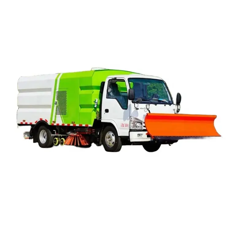Factory price ISUZU Small Vacuum Road Sweeper Truck With Snow Remover For Sale