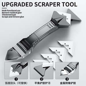3-in-1Stainless Steel Caulking Tool Sealant Finisher <b>Grout</b> Remover for Bathroom/Kitchen/Window, Caulk Scraper Angle Glue <b>Cleaner</b> - Product Image 3