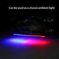 Bande lumineuse souple à LED pour voiture avec lumière en silicone à double clignotement rouge et bleu et changement automatique de bande lumineuse