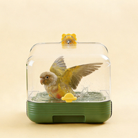 Baignoire pour perroquet de haute qualité en plastique, facile à retirer et à laver, spacieuse, étanche, multifonctionnelle, boîte de bain pour cage à oiseaux