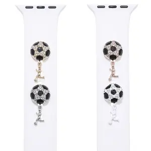 ShanHai For Apple Watch Band Metal Football Basketball Charms Decorative Ring Diamond Ornament For iwatch Strap Accessories