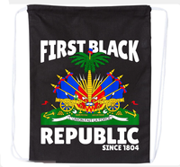 Sac à dos portable à cordon de serrage, motif national haïtien, grande capacité, pour sports de plein air, vente en gros personnalisée, offre spéciale
