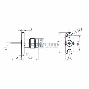 Connettore a Microonde Femmina 50 Ohm in Acciaio Inox con Montaggio a Flangia 2.4mm - Product Image 2