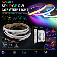 Bande LED COB adressable Spi WS2811 Dream Magic Color, design pixel, haute luminosité, effet de poursuite dynamique arc-en-ciel, 12 mm, découpable