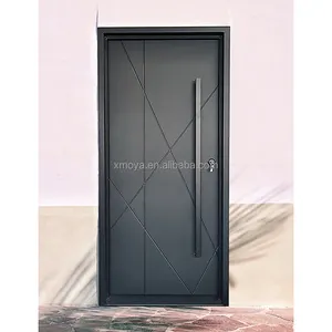 Villa Front Entry Iron Pivot Door 8 Foot Interior Door Turkish Wrought Iron Security Door Modern Glass Steel Swing Manual CN FUJ