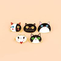 Pin Logam Grosir Motif Kartun Kucing Lucu, Bros Pin Hewan, Aksesoris Kreatif Unik Klasik untuk Pakaian & Tas