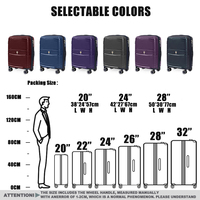 Ensemble de bagages incassables en PP, 3 pièces, vente en gros d'usine, 20, 24, 28 pouces, légers, valises de voyage modernes, double roulettes pivotantes