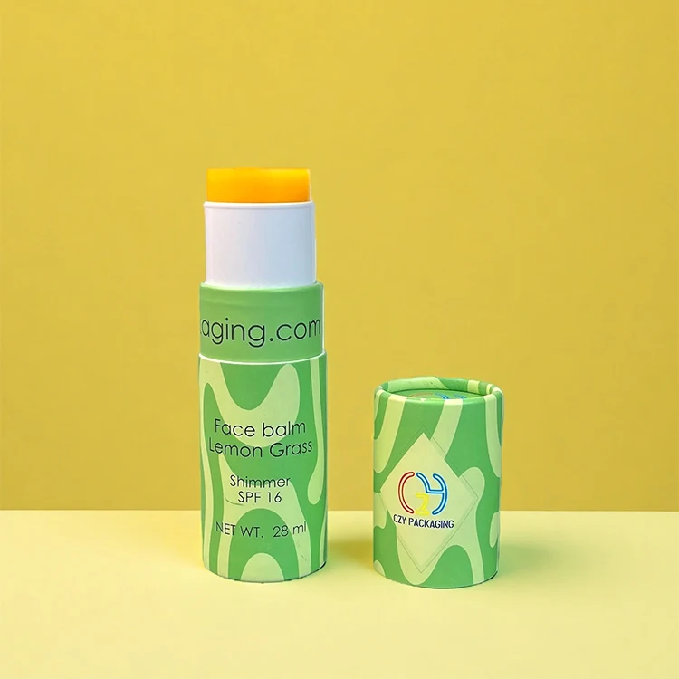 Factory Direct Customizable Eco-friendly Biodegradable Recyclable Twist Paper Tube Vanishing Printing Face Cream Lipstick