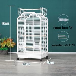 Dayanıklı Metal Papağan Kafesi Tekerlekli ve Ayaklı, Besleme Kapılı, Uzun Süreli Kullanım İçin Tasarlanmış Evcil Hayvan Kafesleri Evcil Hayvan Evi - Product Image 1