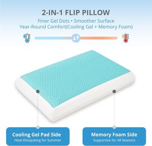 <span class=keywords><strong>Almohada</strong></span> refrescante de gel con espuma viscoelástica, soporte para el cuello para dormir de lado, boca arriba y boca abajo, almohadas de cama para personas que duermen con calor, azul - Product Image 1