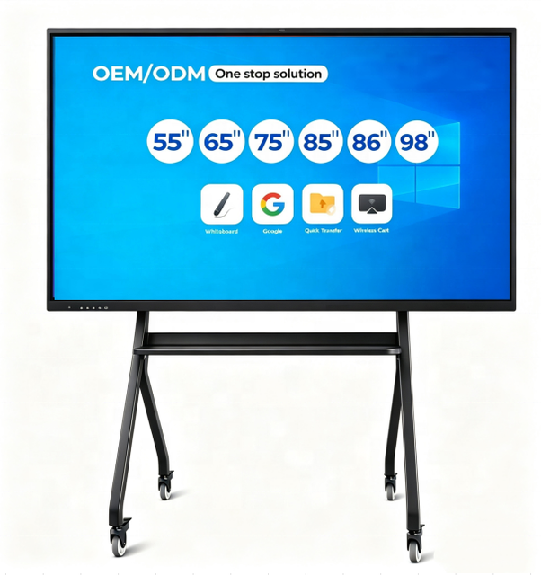 86-Inch LED Interactive Smart Board Certified EDLA Touch Screen 40 Points Flat Panel for Conference Teaching Whiteboard