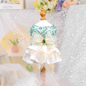 PETCIRCLE Ropa de Primavera/Verano para Perros y Gatos, Vestido de Novia Esmeralda - Product Image 5