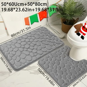 Alfombra de Baño Vast Ocean de Terciopelo Coral Absorbente con Relieve de Guijarros, Juego de Dos Piezas, Moderna, Sencilla, Lavable a Mano, Verano 2025 - Product Image 3