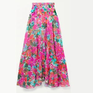 Maillot de bain une pièce Rose rouge fleuri avec bretelles ras-du-cou et jupe, tenue de plage dos nu, nouvelle collection <span class=keywords><strong>2022</strong></span> - Product Image 6