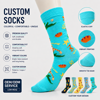 Chaussettes d'automne personnalisées antidérapantes en gros, motifs imprimés vibrants, logo personnalisé, respirantes, uniques, pour usage quotidien, cadeau