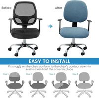 Housse de chaise de bureau pour ordinateur, extensible, élastique, 2 pièces, jacquard, lavable, protection de meubles, HORS chaise, SEULEMENT les housses