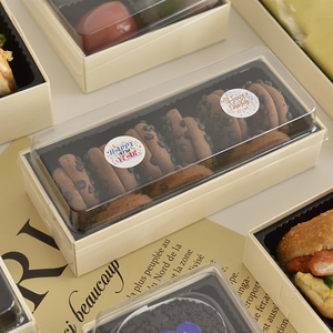 Customizable Bulk Bakery Folding Window Big Pastry Donut Boxes Kraft White clear Lid <strong>Cake</strong> Packing <strong>Wooden</strong> Box - Product Image 4