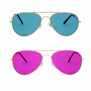 Color Therapy Mood Glasses,Light Therapy Chromotherapy Chakra Healing Glasses, Colored Sunglasses Aviation Style