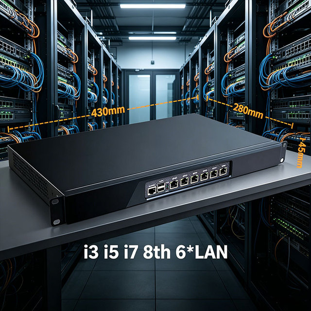 Home Server 6 Gigabit 6*Rj45 Pfsense Lan I3-8130U I5-8250U I7-8550U Pfsense Mikrotik Sd-Wan 1449Np Rackmount Firewall Router