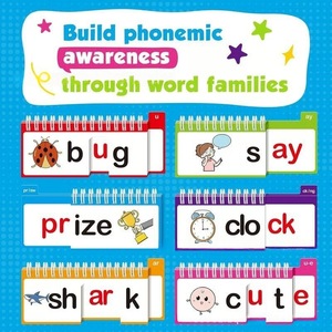 Phonics Word Family Flip <b>Books</b> 40 Pack Spelling Practice For Kids 3-6 Years Early Learning <b>Educational</b> Activity <b>Book</b> Set - Product Image 2