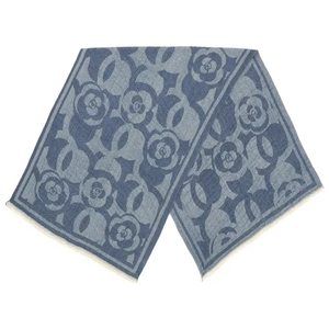 Bufanda de poliéster gruesa de invierno, con diseño floral de hojas entrelazadas y logotipo personalizado, para mujer. - Product Image 4