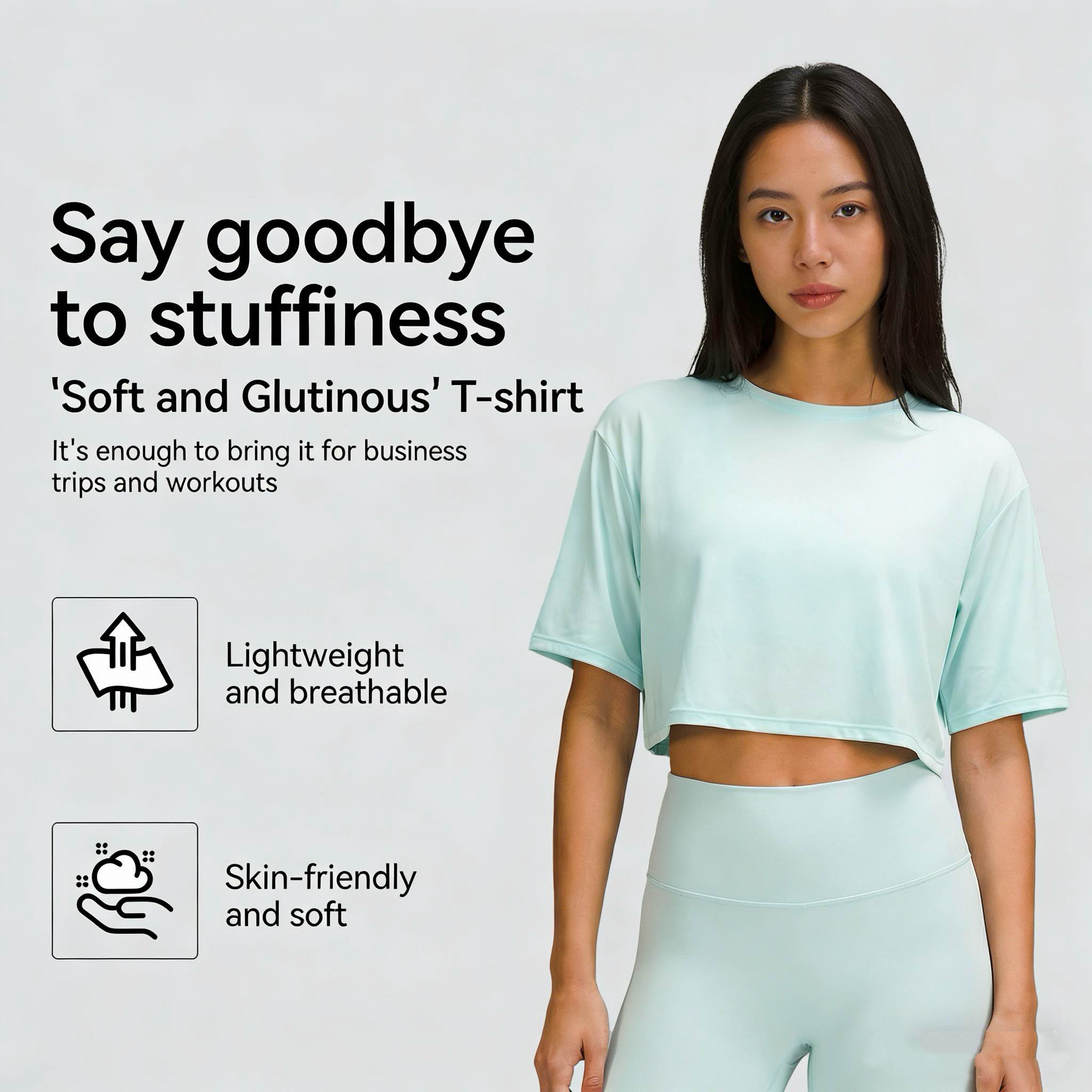 JCX Spring Summer New Yoga Sports T-shirt Plus Size Women's Short-sleeved Loose Slimming Meat Covering Four-way Stretch Quick