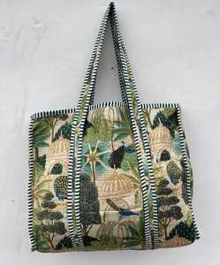 Bolso de Mano Acolchado de Algodón con Estampado de Bloques, Hecho a Mano, de Primera Calidad, para Uso Diario, Viajes y Compras - Product Image 6