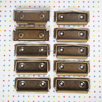 Clip para carpeta de archivos oxidado de bronce y latón antiguo de 78mm, Clip para portapapeles A5 de mariposa de Metal para menús, tablero de madera, documento