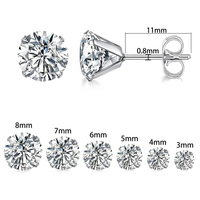Boucles d'oreilles clous en acier inoxydable chirurgical hypoallergénique avec zircon cubique pour piercing hélix, idéales pour la mode féminine et les soirées